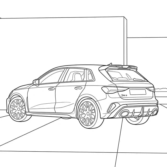 Sample colouring page of a car