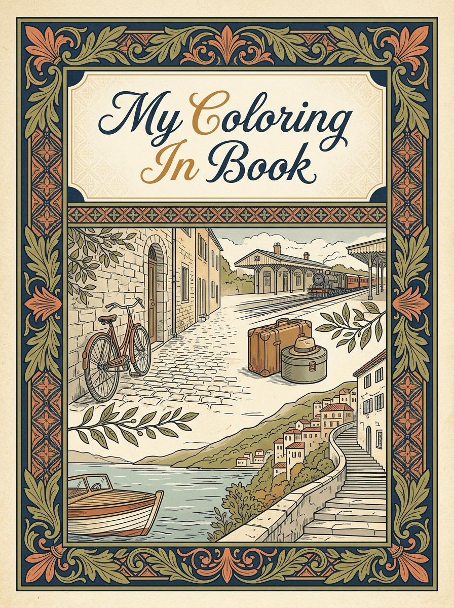 Travel Memories colouring book cover