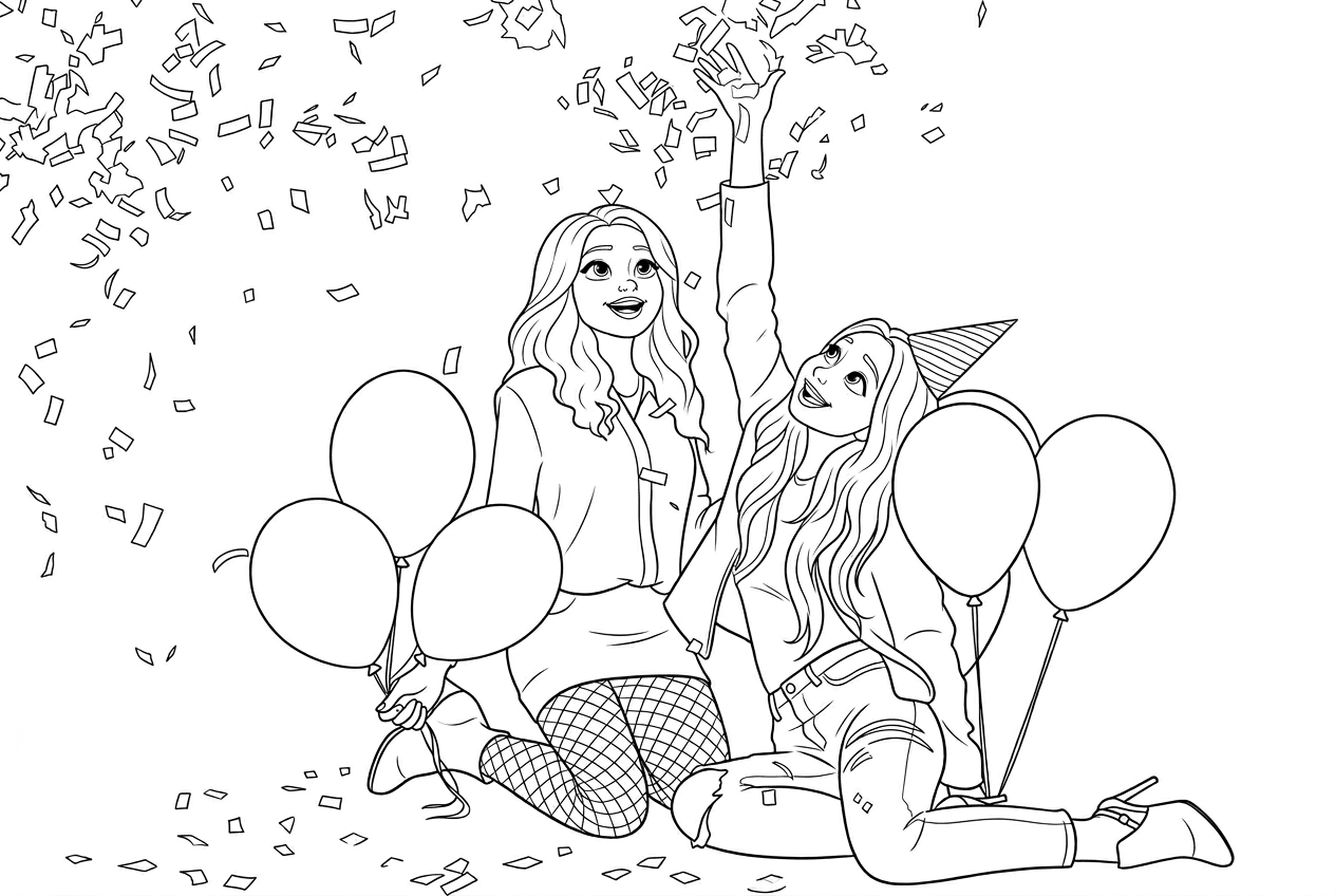 Pixar Style after coloring page